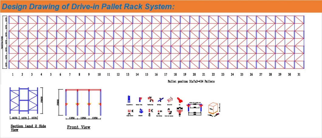 Long Span Double Deep Heavy Duty Warehouse Storage Rack High Bay Upright Pallet Racking